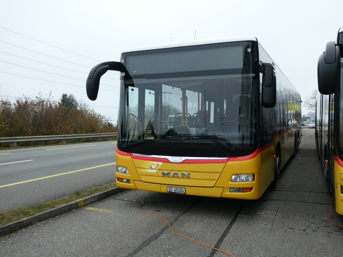 (230'851) - Lienert&Ehrler, Einsiedeln - SZ 45'324 - MAN (ex Schuler, Feusisberg) am 21. November 2021 in Pf�ffikon, Garage