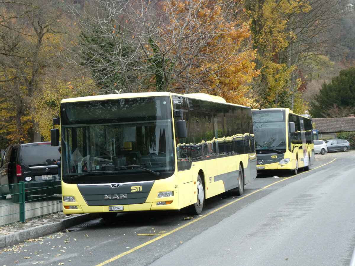 (230'900) - STI Thun - Nr. 401/BE 849'401 - MAN am 22. November 2021 bei der Schiffl�ndte Thun