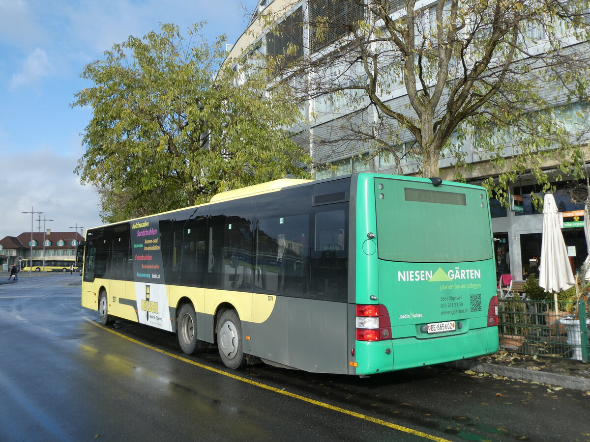 (230'927) - STI Thun - Nr. 602/BE 865'602 - MAN am 27. November 2021 bei der Schiffl�ndte Thun