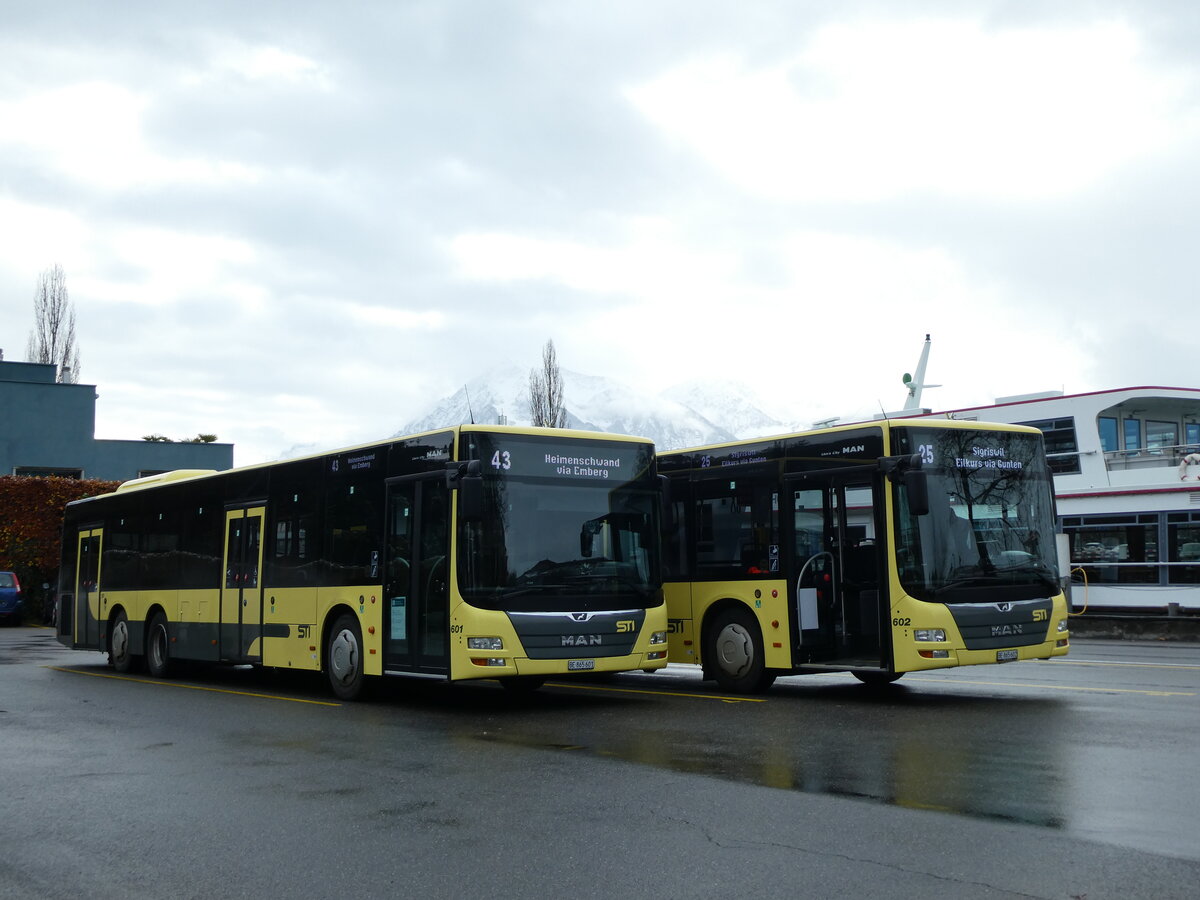 (230'996) - STI Thun - Nr. 601/BE 865'601 - MAN am 28. November 2021 bei der Schiffl�ndte Thun