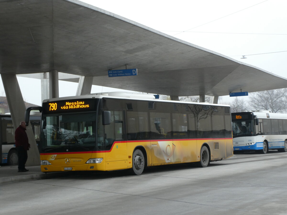 (231'341) - PostAuto Ostschweiz - SG 356'488 - Mercedes (ex Schmidt, Oberb�ren) am 15. Dezember 2021 beim Bahnhof Buchs