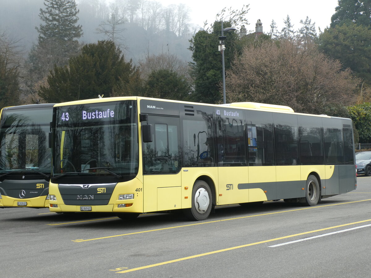(232'025) - STI Thun - Nr. 401/BE 849'401 - MAN am 15. Januar 2022 bei der Schiffl�ndte Thun