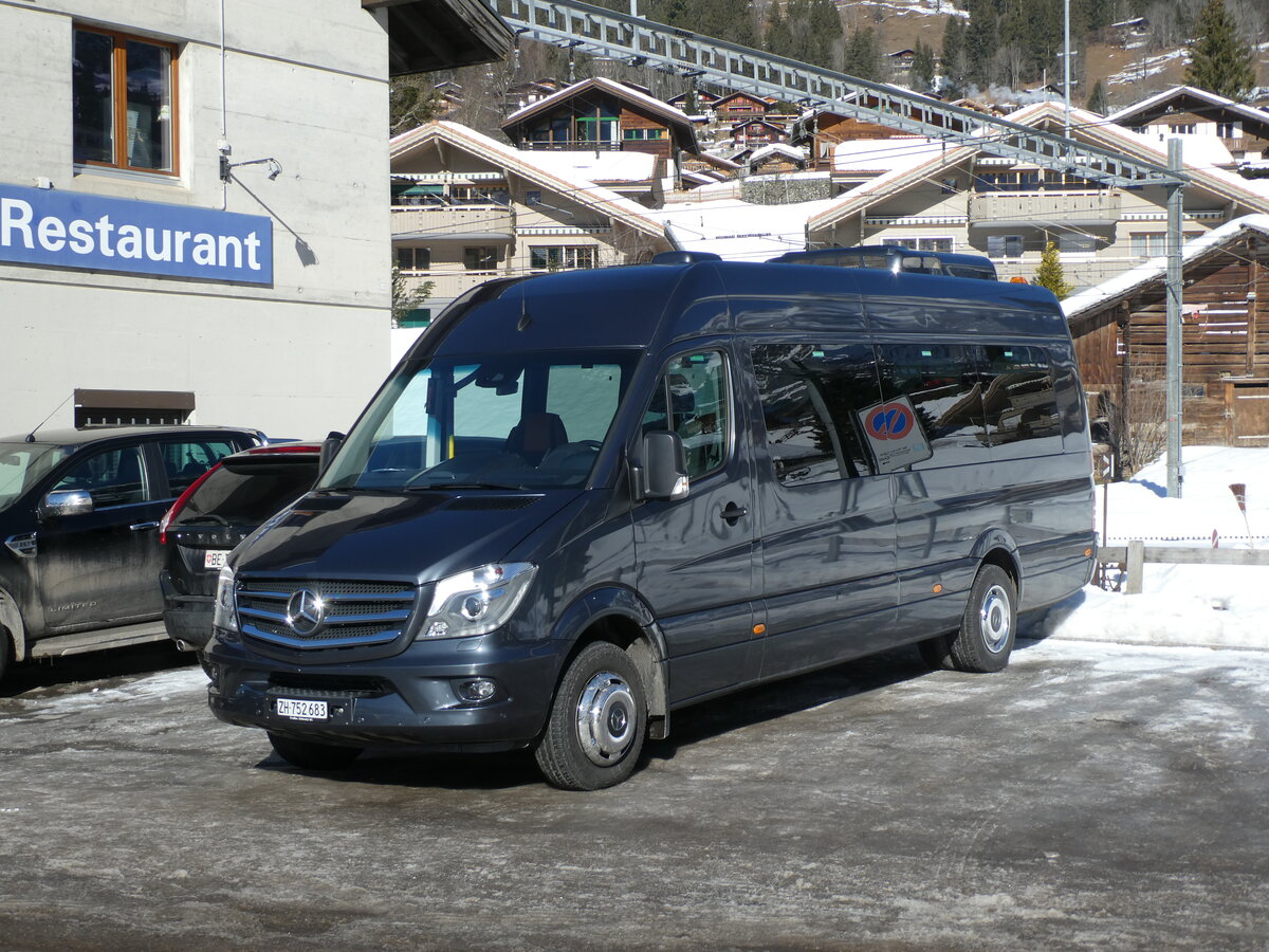 (232'855) - Meier, Z�rich - ZH 752'683 - Mercedes am 13. Februar 2022 beim Bahnhof Grindelwald Grund