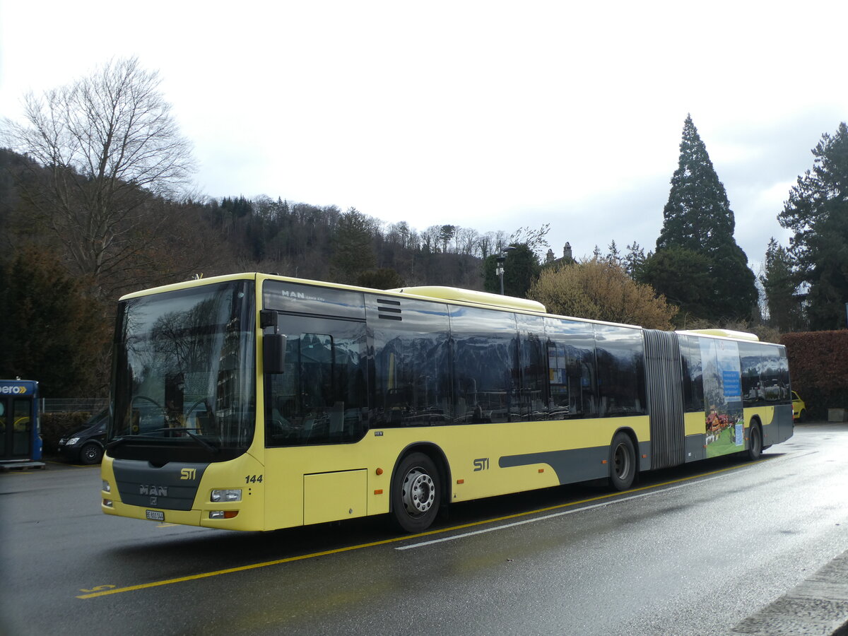 (233'074) - STI Thun - Nr. 144/BE 801'144 - MAN am 22. Februar 2022 bei der Schiffl�ndte Thun