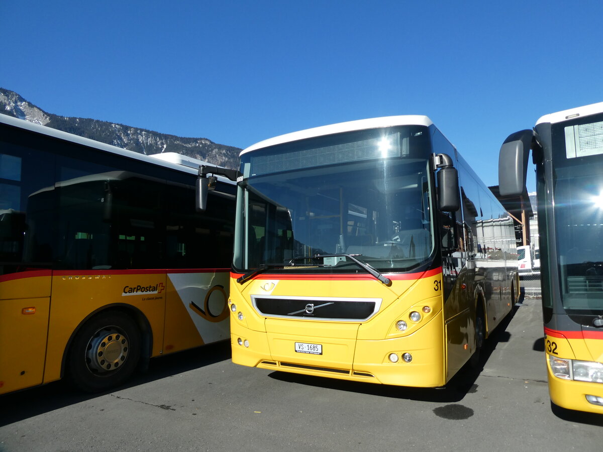 (233'158) - TPC Aigle - Nr. 31/VS 1685 - Volvo (ex Vorf�hrfahrzeug) am 26. Februar 2022 in Collombey, Garage TPC