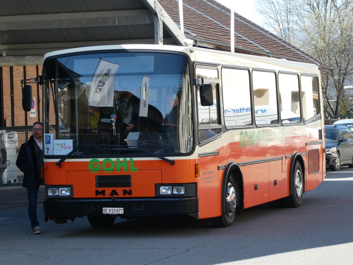 (233'355) - Gohl, Herzogenbuchsee - BE 815'877 - MAN/Lauber (ex AMSA Chiasso Nr. 19; ex Tresch, Amsteg) am 3. M�rz 2022 in Thun, Expo