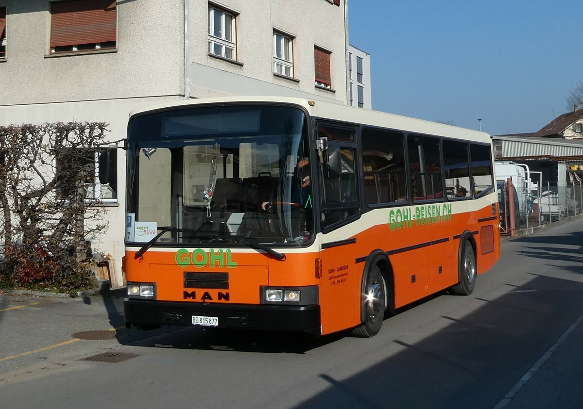 (233'388) - Gohl, Herzogenbuchsee - BE 815'877 - MAN/Lauber (ex AMSA Chiasso Nr. 19; ex Tresch, Amsteg) am 6. M�rz 2022 in Thun, Alpenstrasse