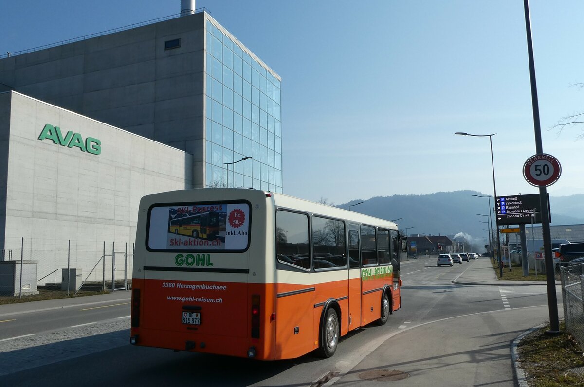 (233'393) - Gohl, Herzogenbuchsee - BE 815'877 - MAN/Lauber (ex AMSA Chiasso Nr. 19; ex Tresch, Amsteg) am 6. M�rz 2022 in Thun, Kleine Allmend