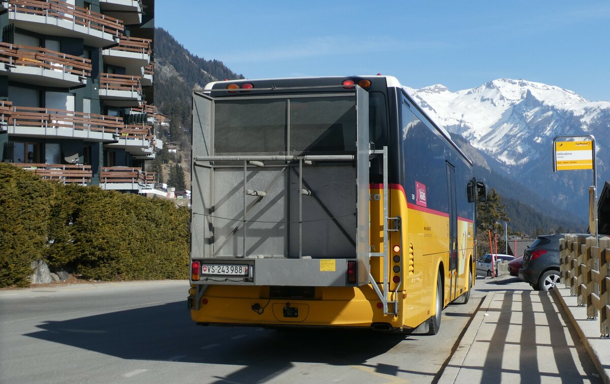 (233'416) - Buchard, Leytron - Nr. 257/VS 243'988 - Irisbus am 7. M�rz 2022 in Anz�re, T�l�cabine