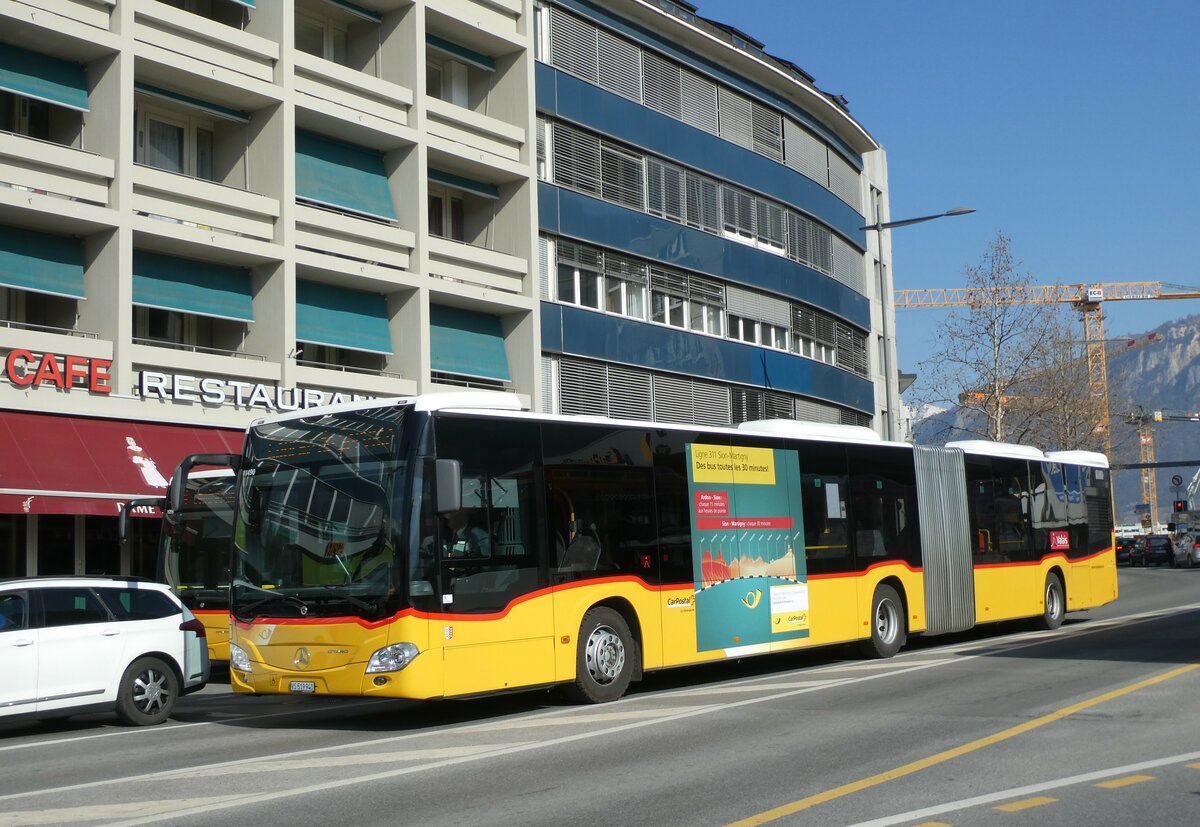 (233'463) - PostAuto Wallis - Nr. 58/VS 519'940 - Mercedes am 7. M�rz 2022 beim Bahnhof Sion