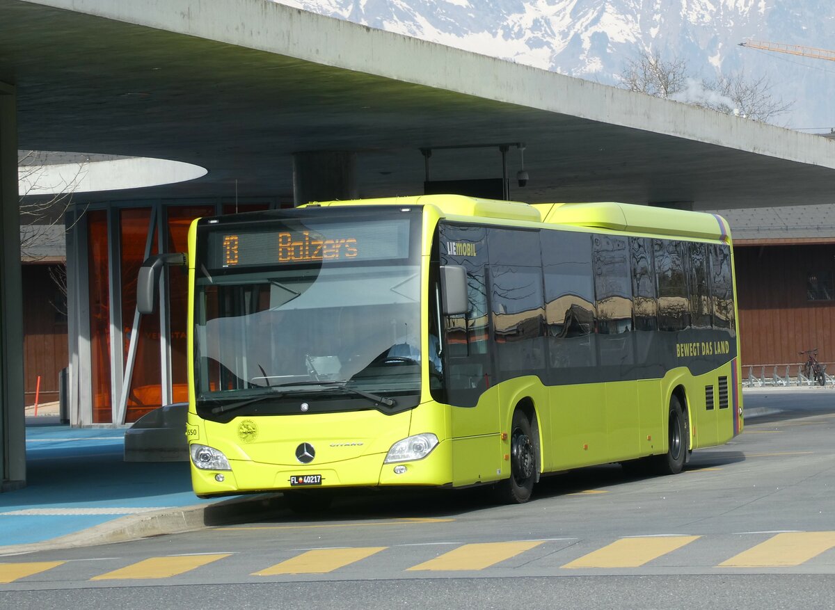 (233'526) - BOS PS Anstalt, Vaduz - Nr. 550/FL 40'217 - Mercedes (ex PLA Vaduz Nr. 45) am 8. M�rz 2022 beim Bahnhof Schaan