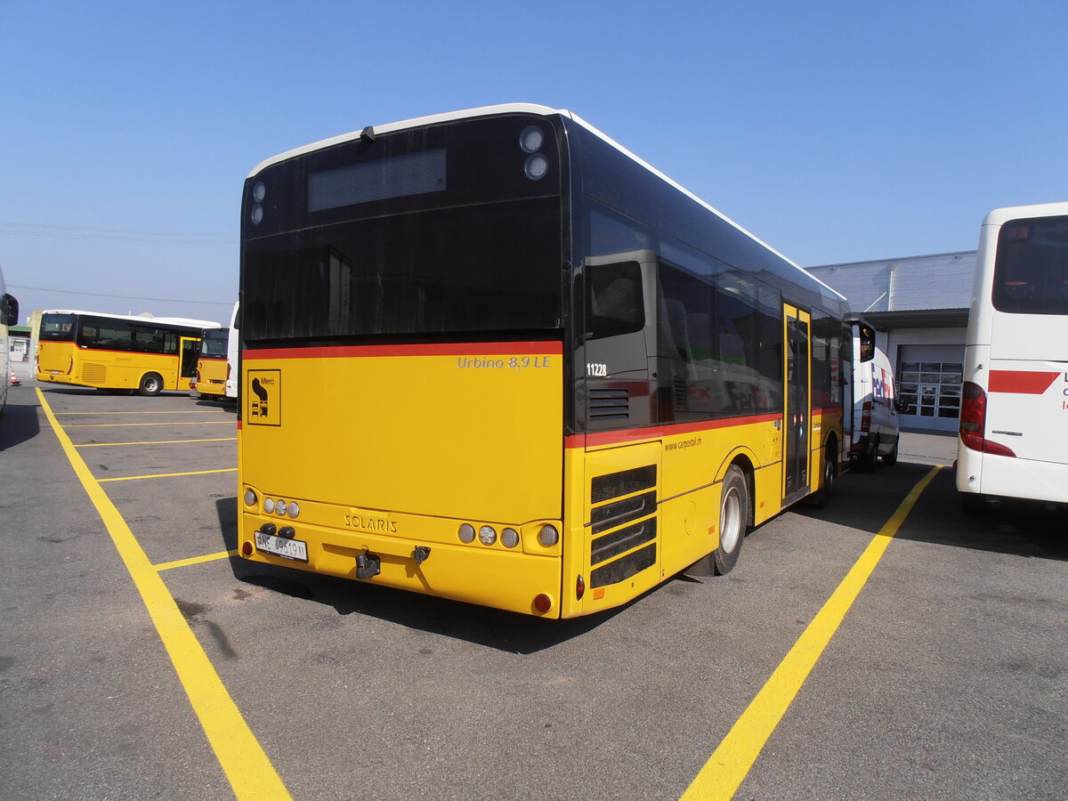 (233'993) - CarPostal Ouest - NE 49'619 - Solaris am 20. M�rz 2022 in Kerzers, Interbus
