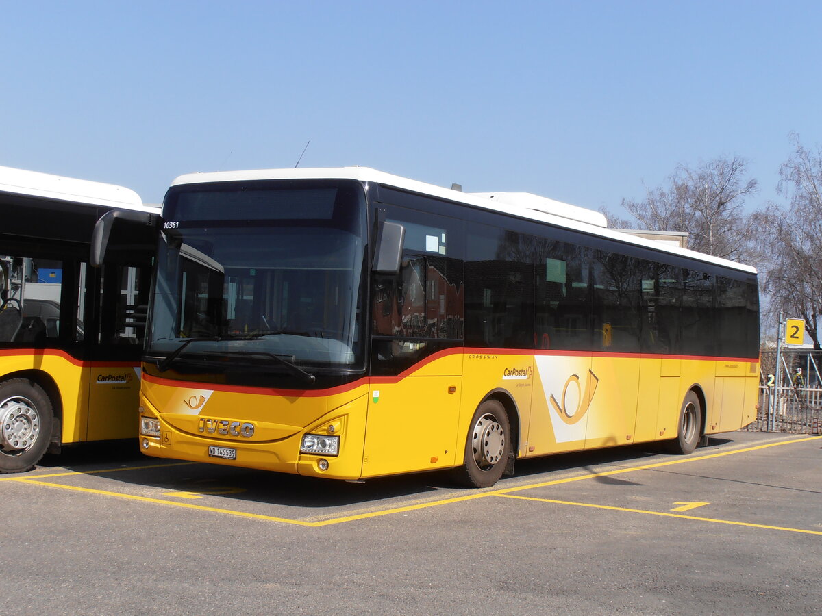 (234'030) - CarPostal Ouest - VD 146'539 - Iveco am 20. M�rz 2022 in Yverdon, Garage