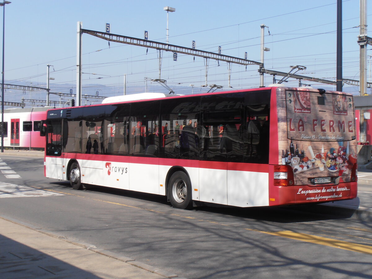 (234'039) - TRAVYS Yverdon - Nr. 226/VD 178'779 - MAN am 20. M�rz 2022 beim Bahnhof Yverdon