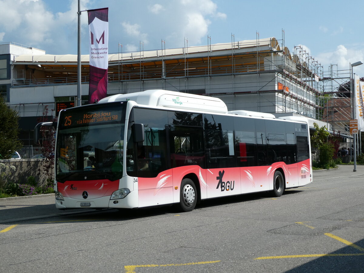 (235'120) - BGU Grenchen - Nr. 34/SO 189'013 - Mercedes am 4. Mai 2022 beim Bahnhof Grenchen S�d