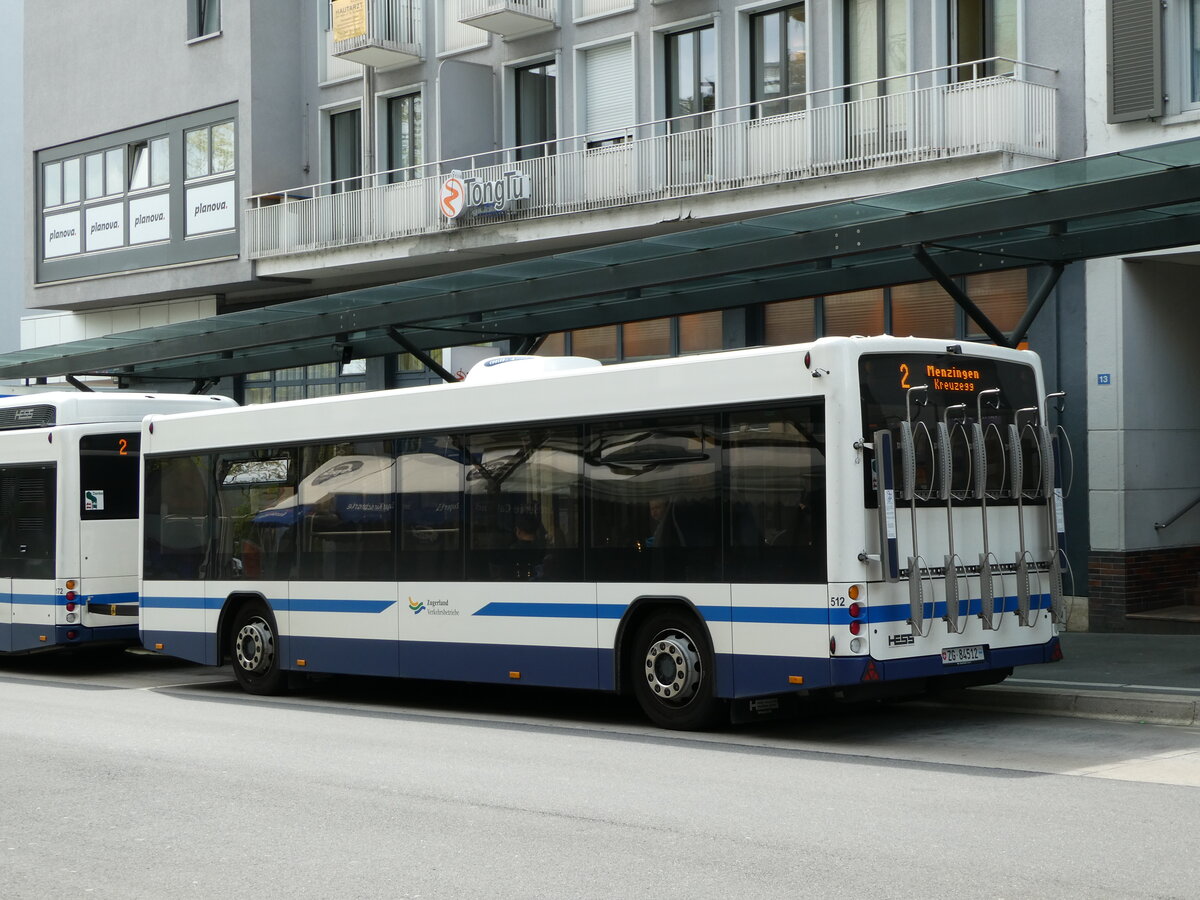 (235'179) - ZVB Zug - Nr. 512/ZG 84'512 - Hess Personenanh�nger am 4. Mai 2022 beim Bahnhof Zug