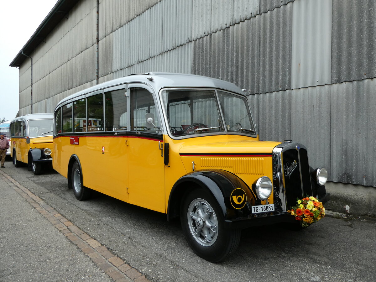 (235'274) - Zollikofer, Berg - TG 16'881 - Saurer/H�nni (ex Reusser, Thun; ex Kontiki, Wettingen; ex Nussbaumer, Ganterschwil) am 7. Mai 2022 in Attikon, Wegm�ller