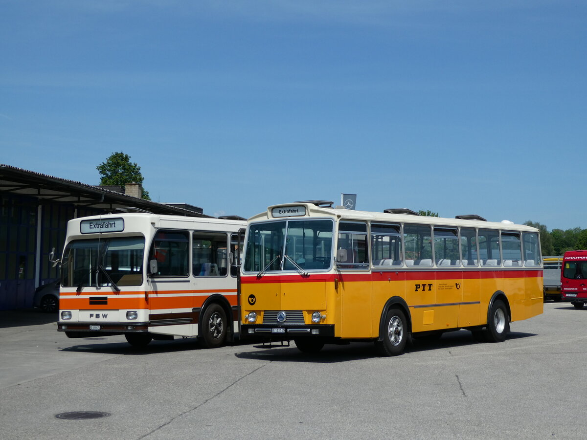 (235'668) - Gast, Reutigen - BE 113'160 - Saurer/T�scher (ex HPTrans, Thusis; ex Mauerhofer, Worb; ex Erni, Schupfart Nr. 3; ex P 24'636) am 15. Mai 2022 in Lyssach, Lorenz