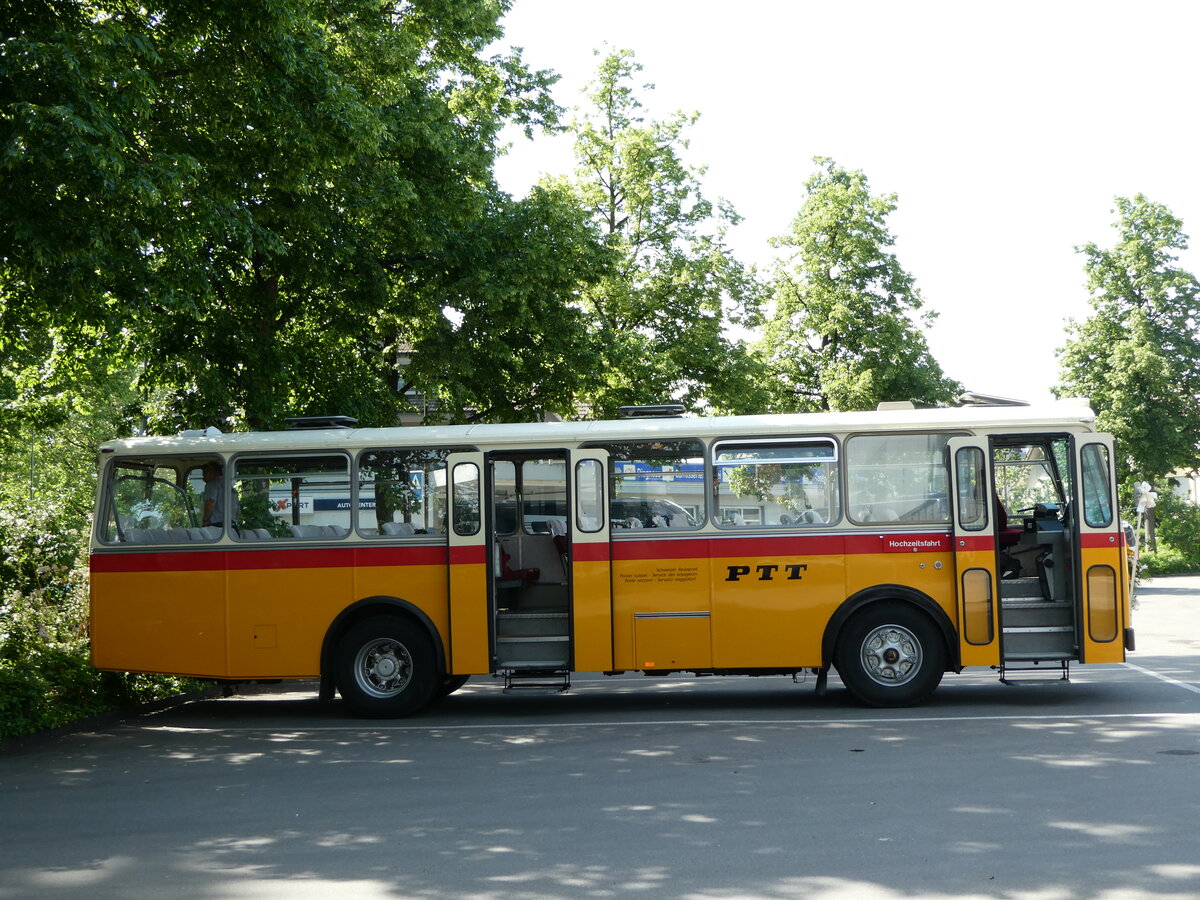 (235'753) - Gast, Reutigen - BE 113'160 - Saurer/T�scher (ex HPTrans, Thusis; ex Mauerhofer, Worb; ex Erni, Schupfart Nr. 3; ex P 24'636) am 20. Mai 2022 in Thun, Grabengut