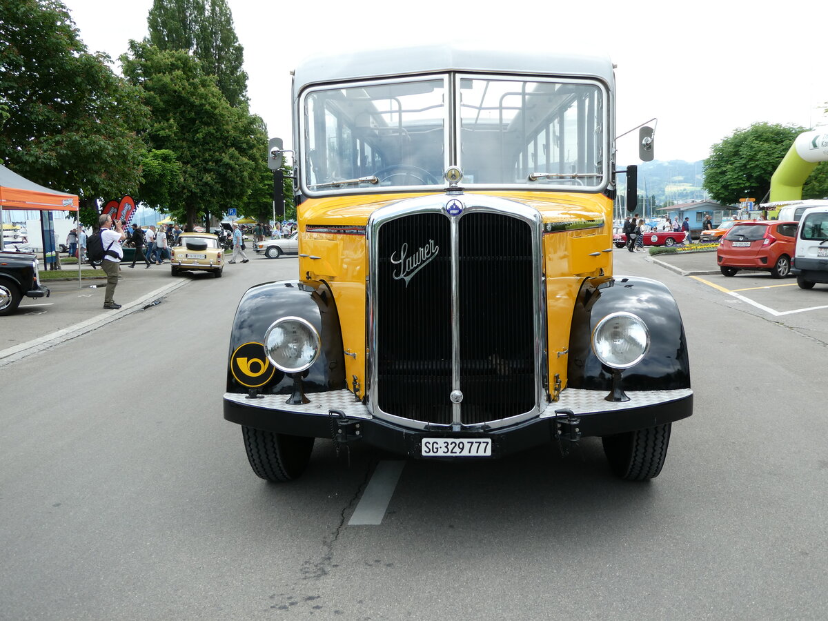 (236'078) - Baumgartner, Horn - Nr. 5/SG 329'777 - Saurer/T�scher (ex Stutz, Oberlunkhofen; ex Sutz, Oberlunkhofen Nr. 1; ex Dubs, Stallikon Nr. 1) am 21. Mai 2022 in Arbon, Arbon Classics