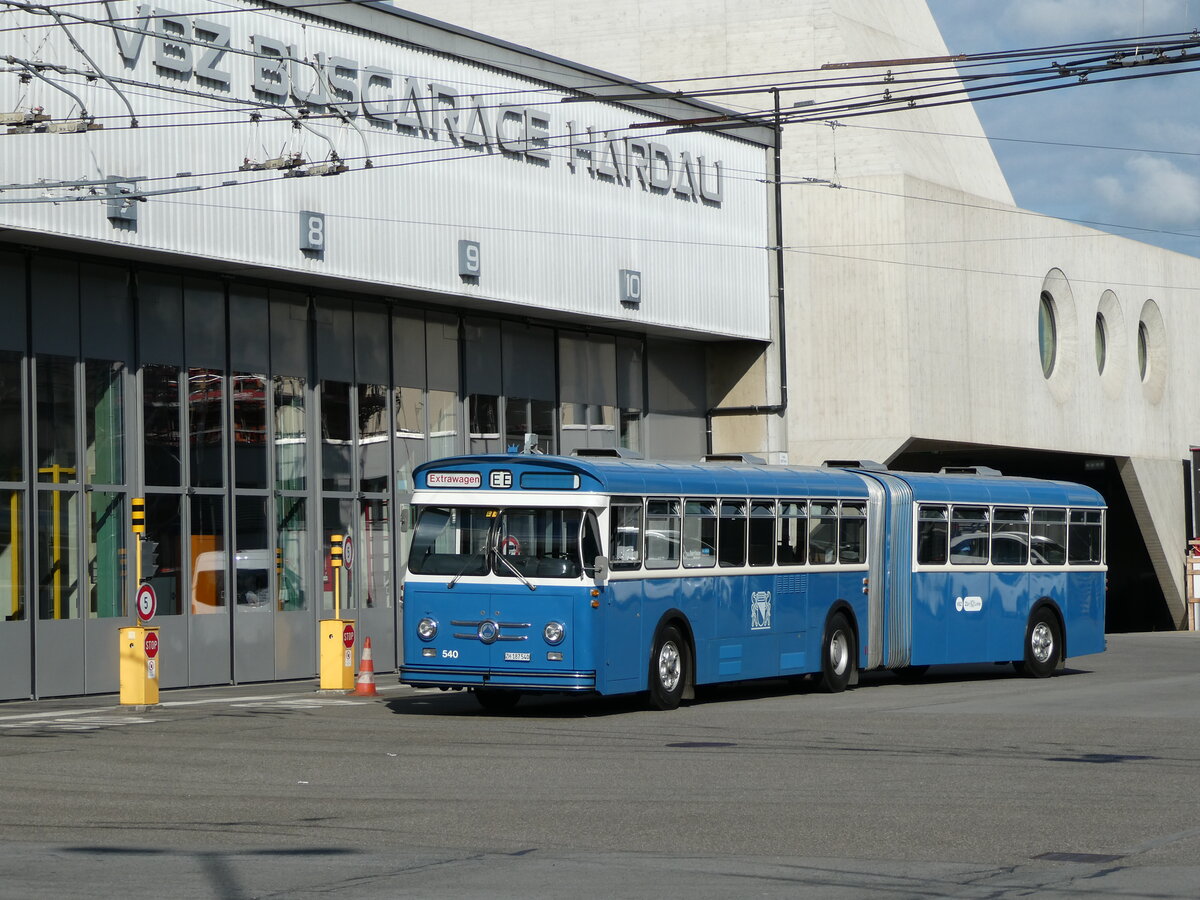 (236'359) - VBZ Z�rich (TMZ) - Nr. 540/ZH 187'540 - Saurer/Saurer (ex Nr. 7540; ex Nr. 540) am 28. Mai 2022 in Z�rich, Garage Hardau