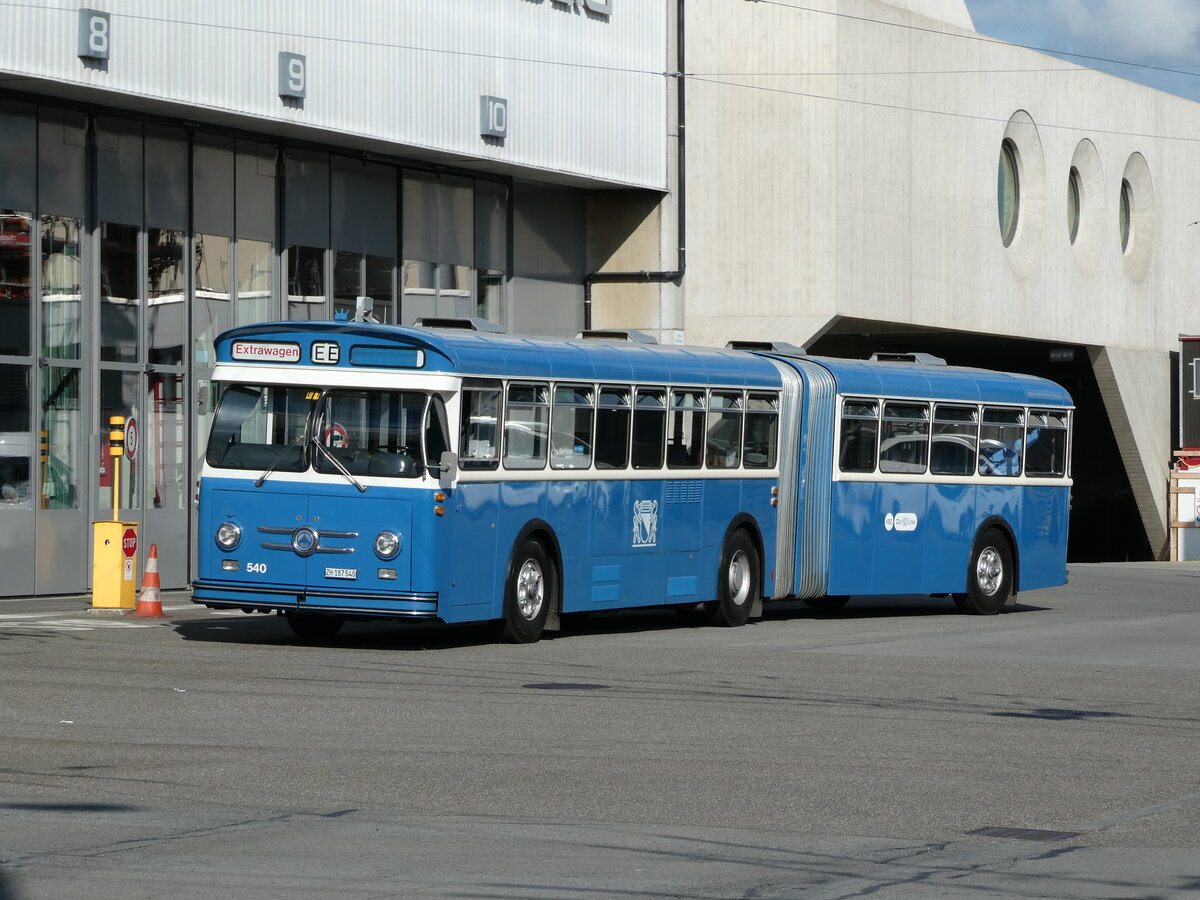 (236'360) - VBZ Z�rich (TMZ) - Nr. 540/ZH 187'540 - Saurer/Saurer (ex Nr. 7540; ex Nr. 540) am 28. Mai 2022 in Z�rich, Garage Hardau
