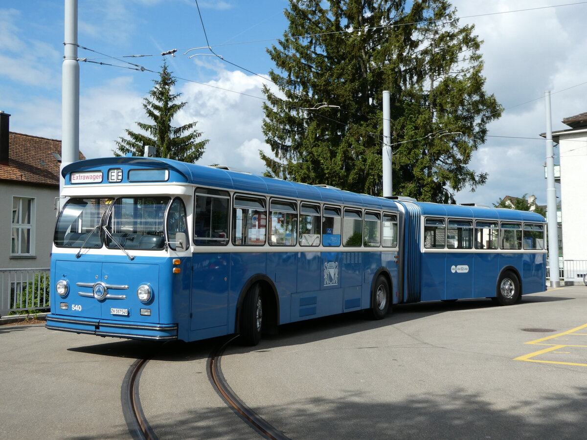 (236'385) - VBZ Z�rich (TMZ) - Nr. 540/ZH 187'540 - Saurer/Saurer (ex Nr. 7540; ex Nr. 540) am 28. Mai 2022 in Z�rich, Wartau