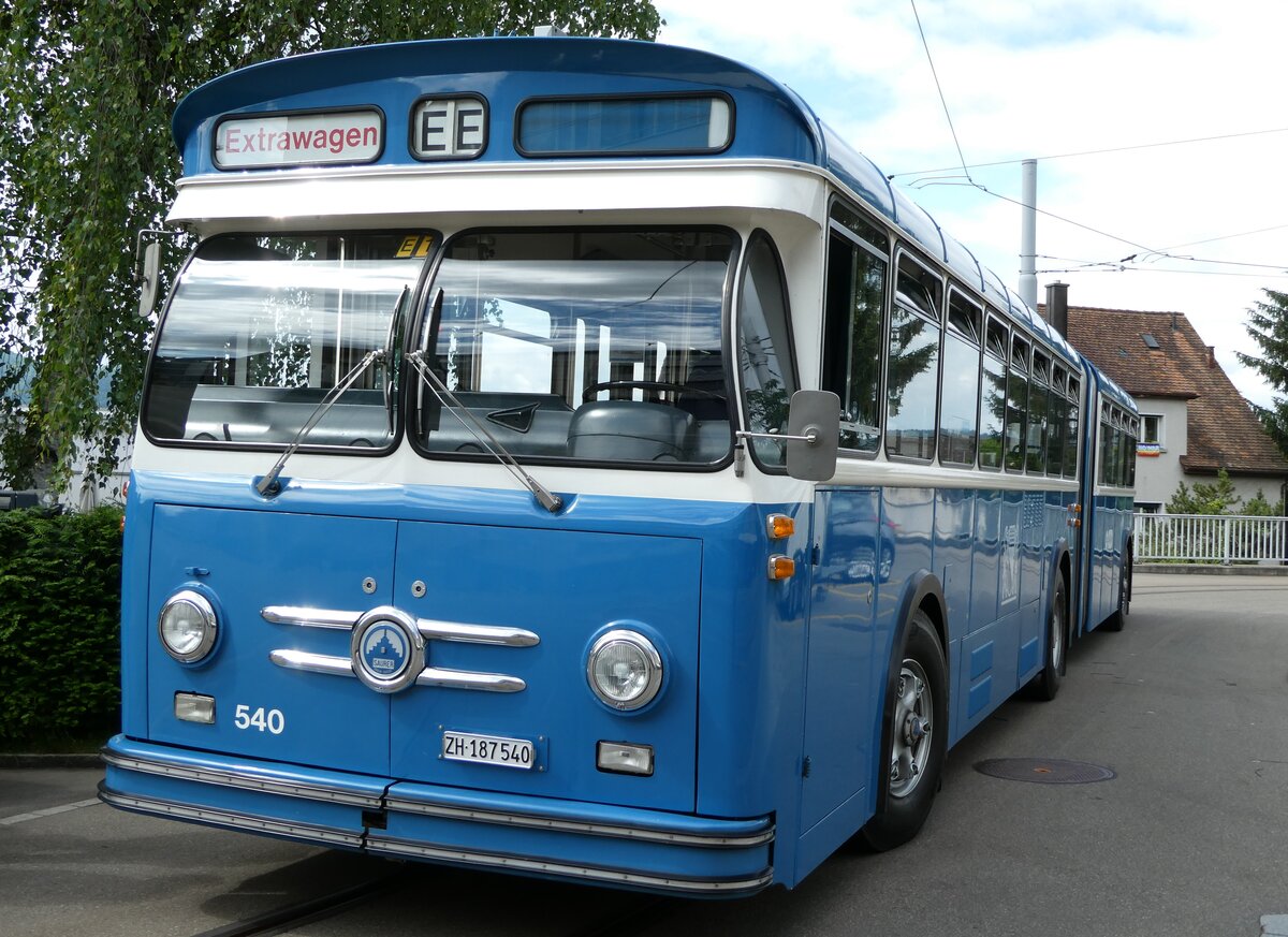 (236'398) - VBZ Z�rich (TMZ) - Nr. 540/ZH 187'540 - Saurer/Saurer (ex Nr. 7540; ex Nr. 540) am 28. Mai 2022 in Z�rich, Wartau