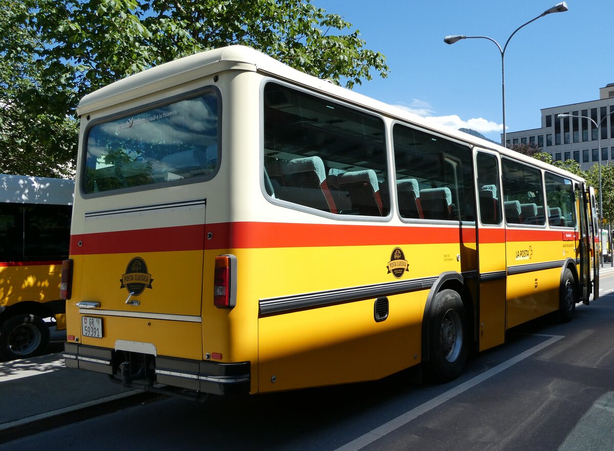(237'177) - Gaudenz, Andeer - GR 59'391 - Saurer/R&J (ex Mark, Andeer; ex PostAuto Graub�nden; ex P 24'350) am 12. Juni 2022 beim Bahnhof Landquart