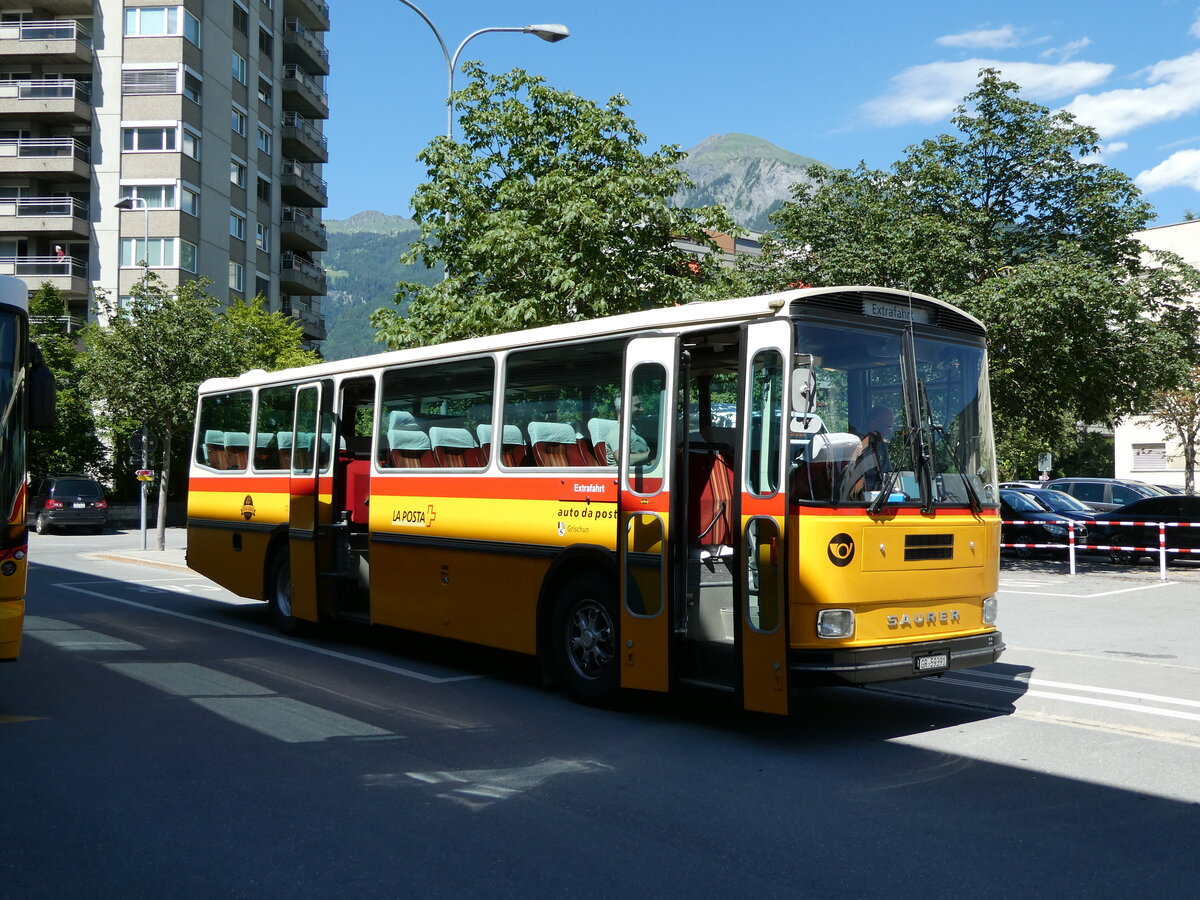 (237'181) - Gaudenz, Andeer - GR 59'391 - Saurer/R&J (ex Mark, Andeer; ex PostAuto Graub�nden; ex P 24'350) am 12. Juni 2022 beim Bahnhof Landquart
