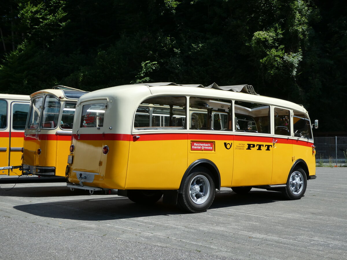(237'600) - Schmid, Th�rishaus - Nr. 3/BE 26'760 - Saurer/Gangloff (ex Geiger, Adelboden Nr. 3) am 26. Juni 2022 in M�lenen, Kanderarena