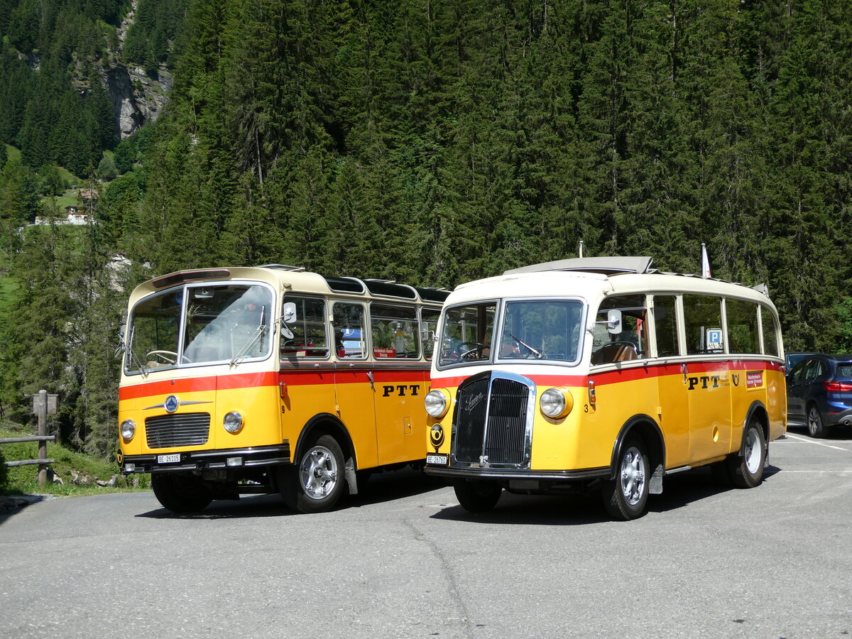 (237'652) - Schmid, Th�rishaus - Nr. 3/BE 26'760 - Saurer/Gangloff (ex Geiger, Adelboden Nr. 3) am 26. Juni 2022 auf der Griesalp