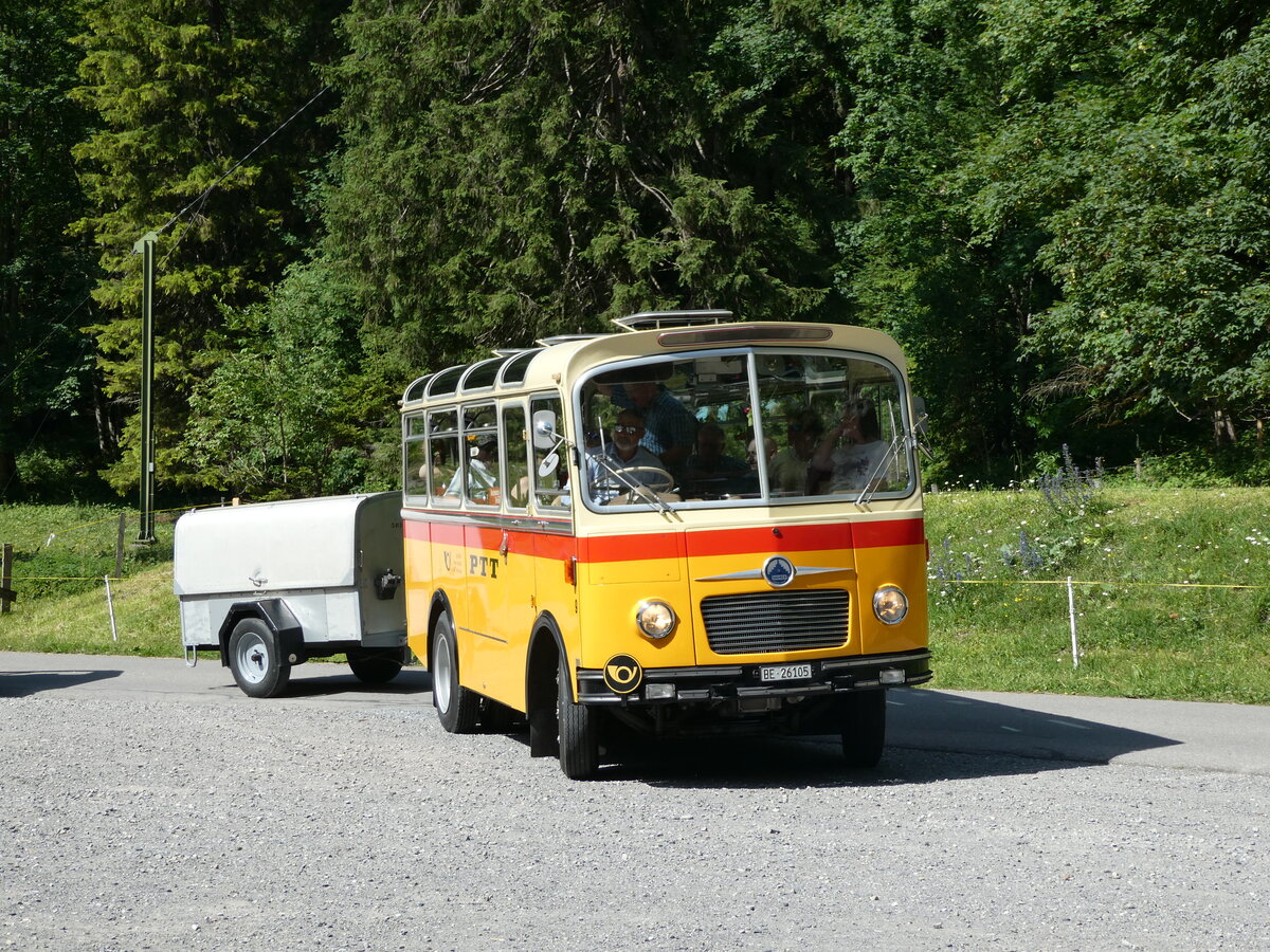 (237'704) - Schmid, Th�rishaus - Nr. 9/BE 26'105 - Saurer/R&J (ex Geiger, Adelboden Nr. 9) am 26. Juni 2022 in Kiental, Tschingel