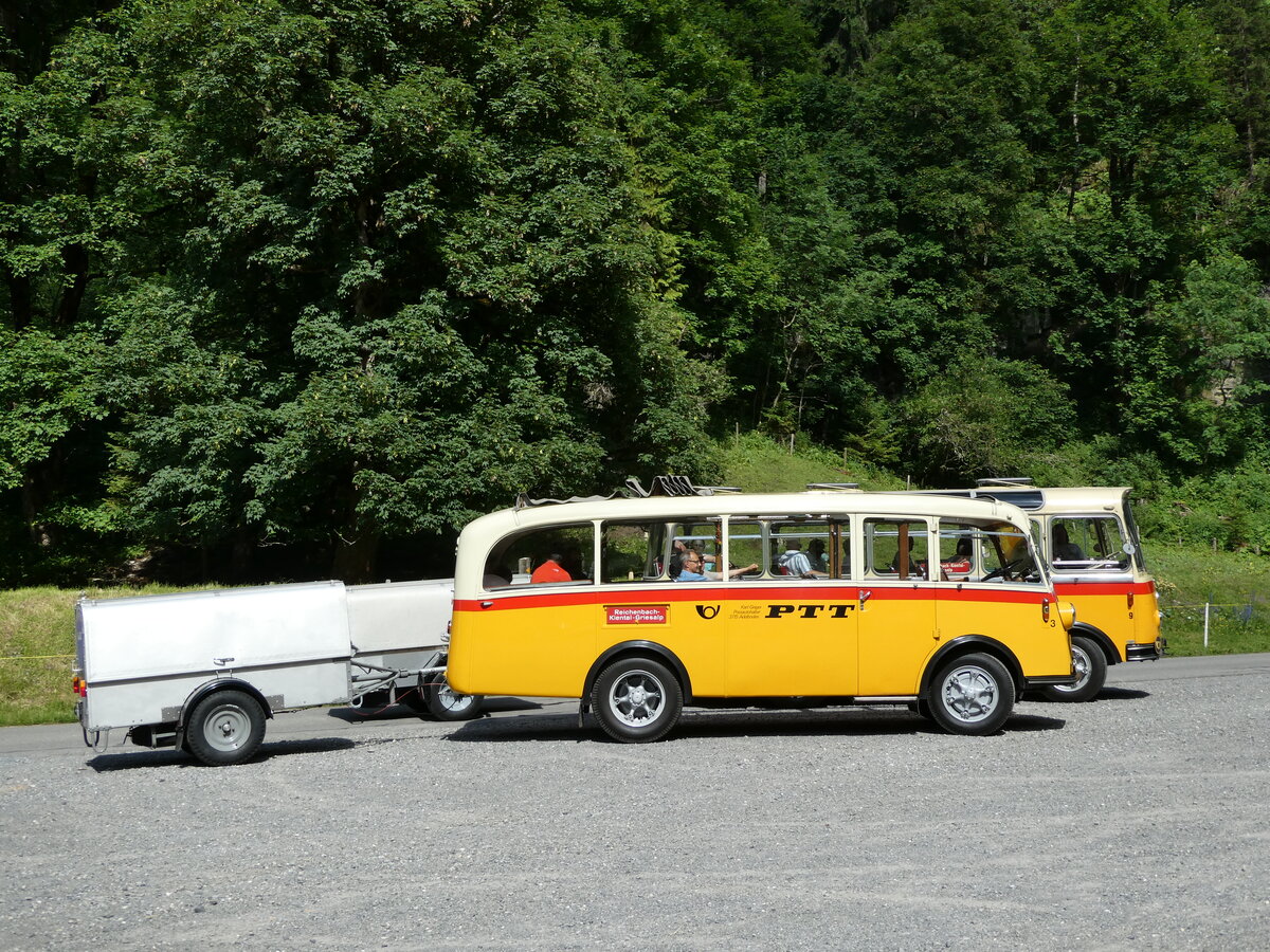 (237'713) - Schmid, Th�rishaus - Nr. 3/BE 26'760 - Saurer/Gangloff (ex Geiger, Adelboden Nr. 3) am 26. Juni 2022 in Kiental, Tschingel