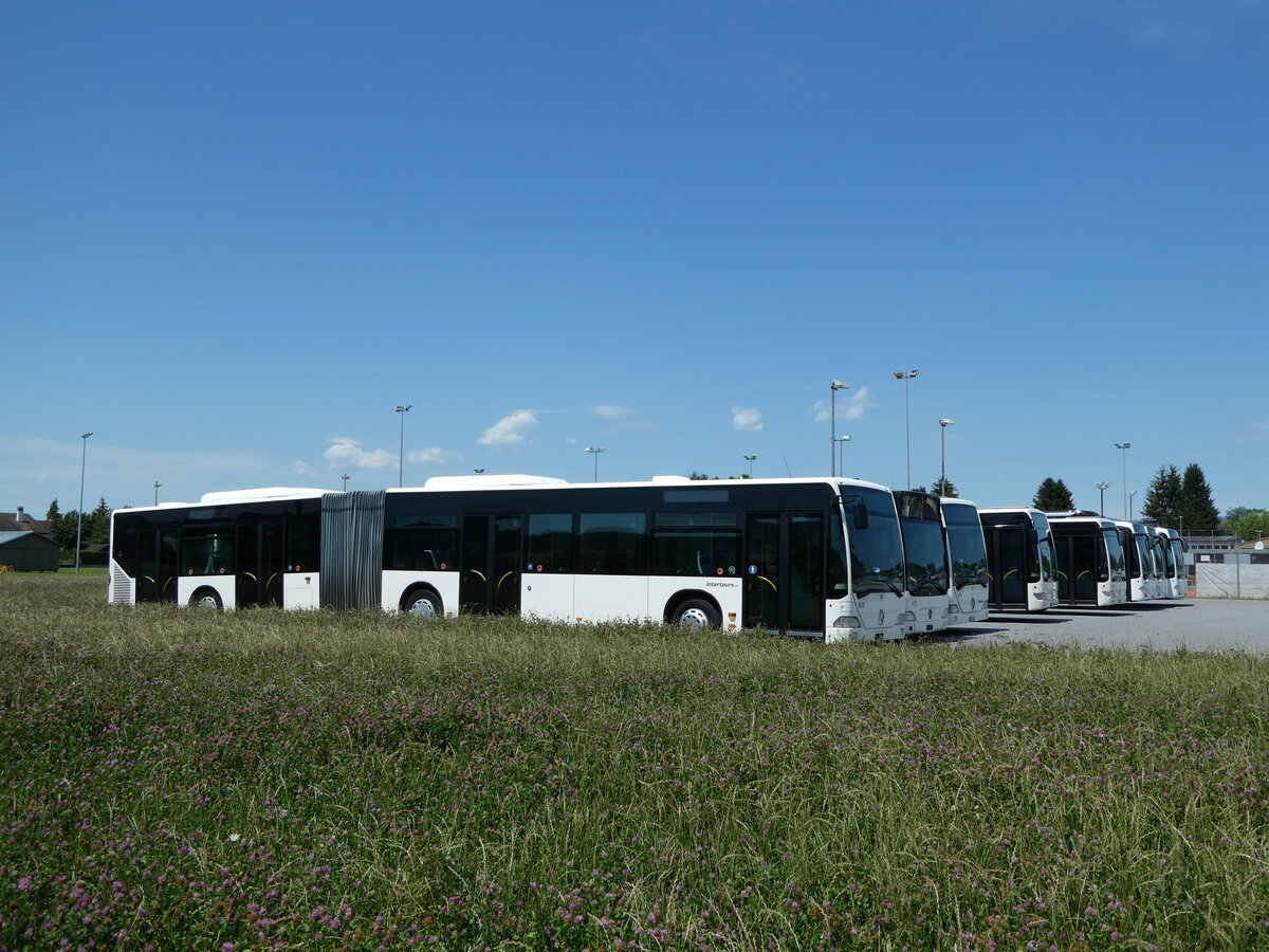 (237'862) - Intertours, Domdidier - Nr. 668 - Mercedes (ex Nr. 203; ex VZO Gr�ningen Nr. 53) am 3. Juli 2022 in Domdidier, Garage