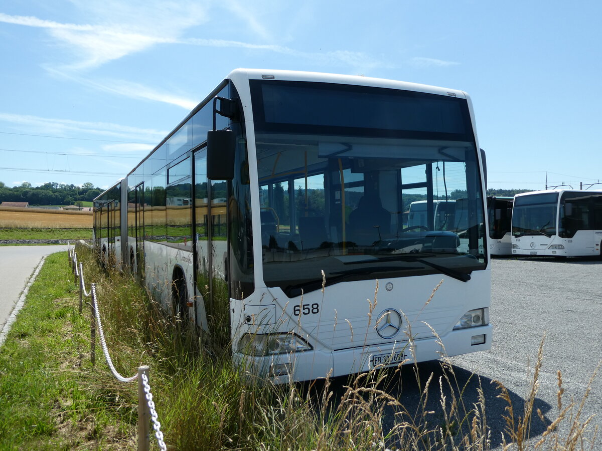 (237'880) - Intertours, Domdidier - Nr. 658/FR 300'658 - Mercedes (ex Nr. 206; ex VZO Gr�ningen Nr. 51) am 3. Juli 2022 in Domdidier, Garage
