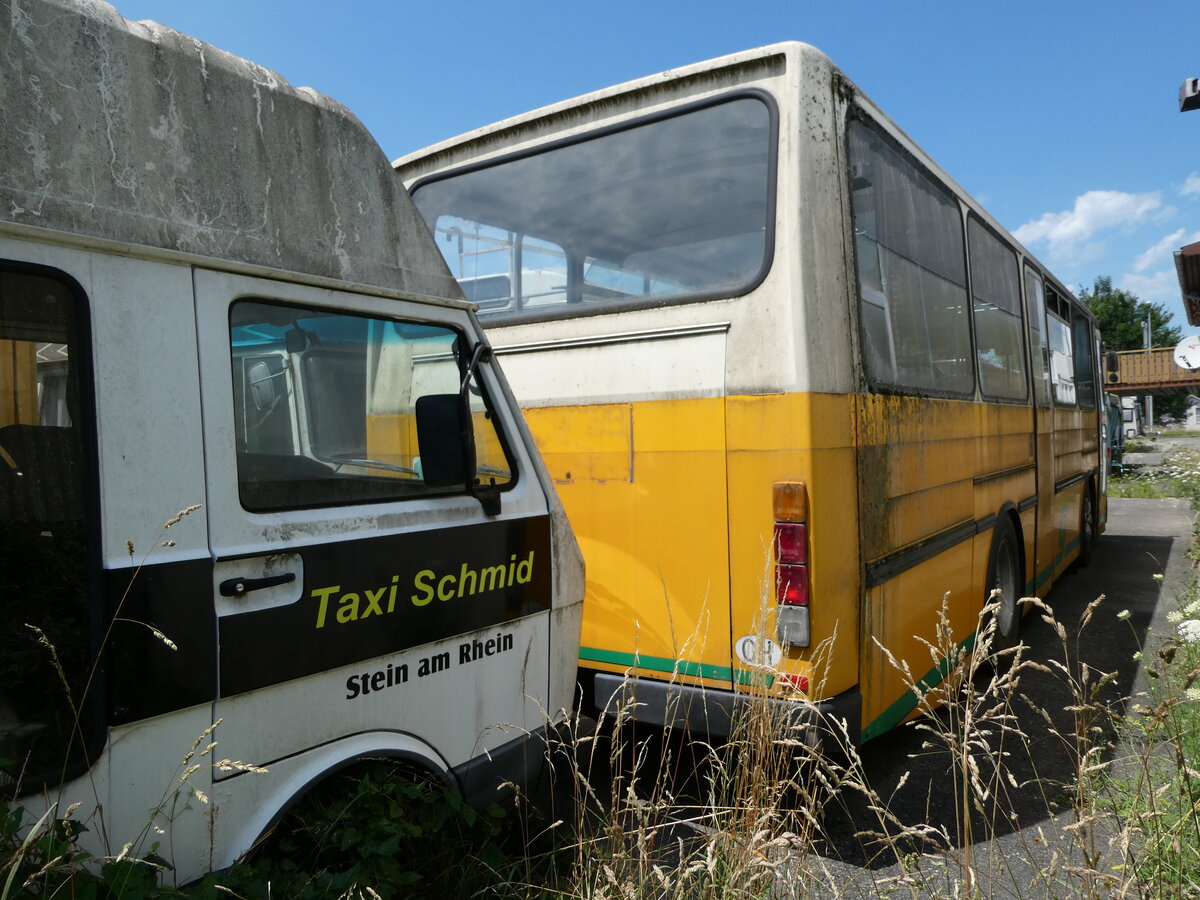 (237'886) - Baumann, M�nnedorf (R�trobus) - (ZH 101'243) - Volvo/Hess (ex P�ntener, Dussnang; ex BOS Wil Nr. 6; ex Bus-Halter, Wil Nr. 6) am 3. Juli 2022 in Faoug, Carrosserie Etter