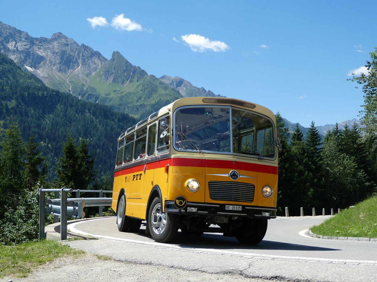 (237'958) - Schmid, Th�rishaus - Nr. 9/BE 26'105 - Saurer/R&J (ex Geiger, Adelboden Nr. 9) am 10. Juli 2022 bei Airolo