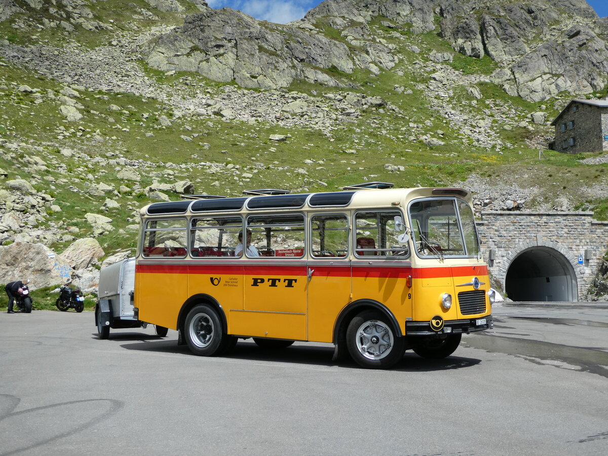 (237'974) - Schmid, Th�rishaus - Nr. 9/BE 26'105 - Saurer/R&J (ex Geiger, Adelboden Nr. 9) am 10. Juli 2022 in Susten, Passh�he