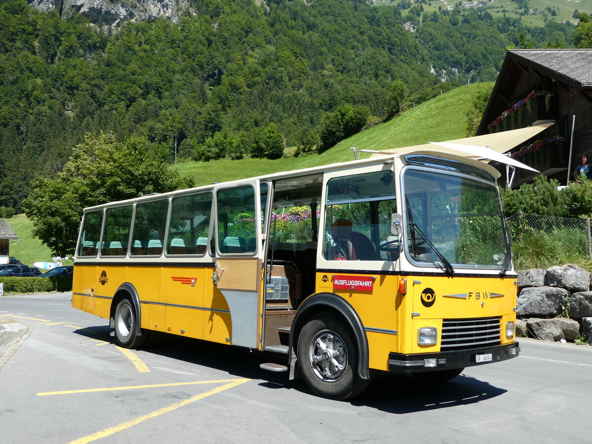 (238'235) - Wittwer, Chur - GR 16'004 - FBW/Gangloff (ex Eggenberger, M�riken; ex AVG Grindelwald Nr. 11; ex P 24'170) am 17. Juli 2022 in Kl�ntal, Rhodannenberg