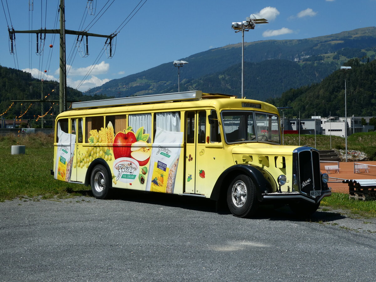 (238'766) - Hugener, Stein - AR 1790 - Berna/Hess (ex Zwicky, Wigoltingen; ex Merk, Amriswil; ex Baub�ro; ex SOO Olten Nr. 9) am 1. August 2022 in Wilderswil, Mittelweg
