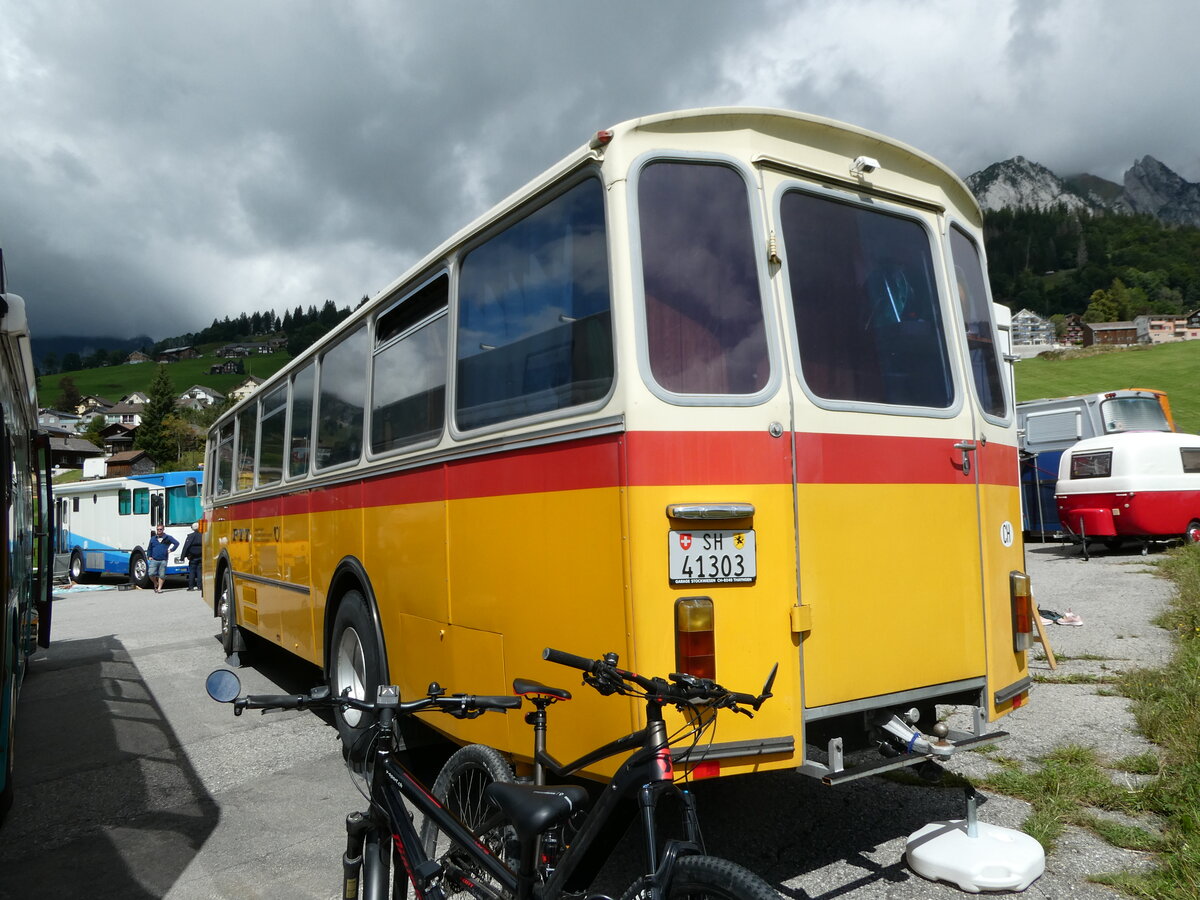 (239'213) - Simoncini, D�llikon - SH 41'303 - Saurer/T�scher (ex Lambach, Rieden; ex F�ssler, Winterthur; ex Steiger, Schlatt; ex P 24'647) am 20. August 2022 in Wildhaus, Munzenriet