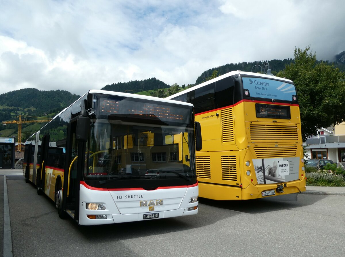 (239'241) - PostAuto Graub�nden - GR 102'306 - MAN (ex PostAuto Ostschweiz; ex Kistler, Reichenburg) am 20. August 2022 in Unterwasser, Post