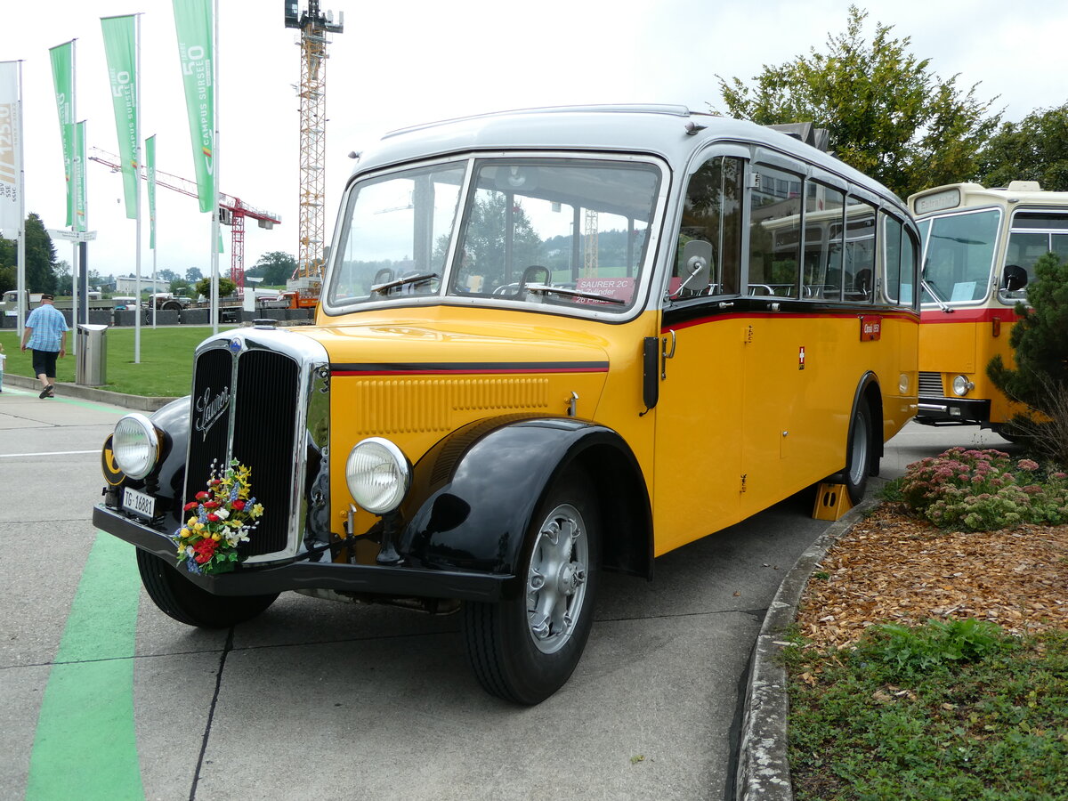 (239'681) - Zollikofer, Berg - TG 16'881 - Saurer/H�nni (ex Reusser, Thun; ex Kontiki, Wettingen; ex Nussbaumer, Ganterschwil) am 27. August 2022 in Oberkirch, CAMPUS Sursee