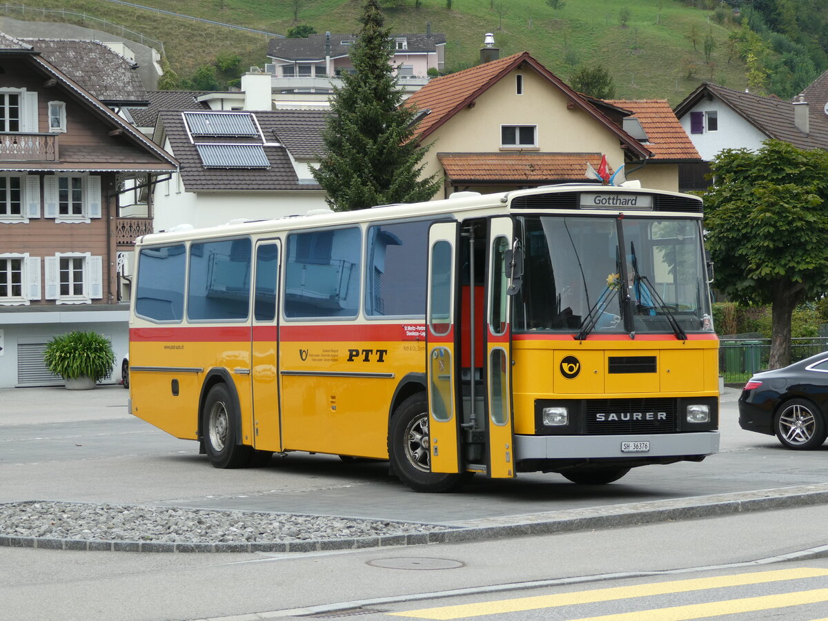 (239'750) - Roth, Z�rich - SH 36'376 - Saurer/T�scher (ex Looser, Elm; ex Mattli, Wassen) am 28. August 2022 in Wolhusen, Markt