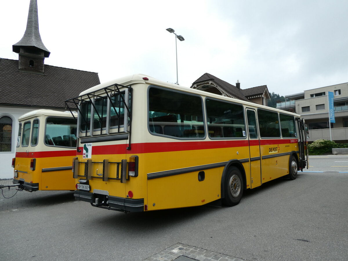 (239'764) - Ackermann, Landquart - GR 106'362 - Saurer/R&J (ex F�ssler, Unteriberg; ex Sch�rch, Gutenburg Nr. 6; ex P 24'358) am 28. August 2022 in Wolhusen, Markt