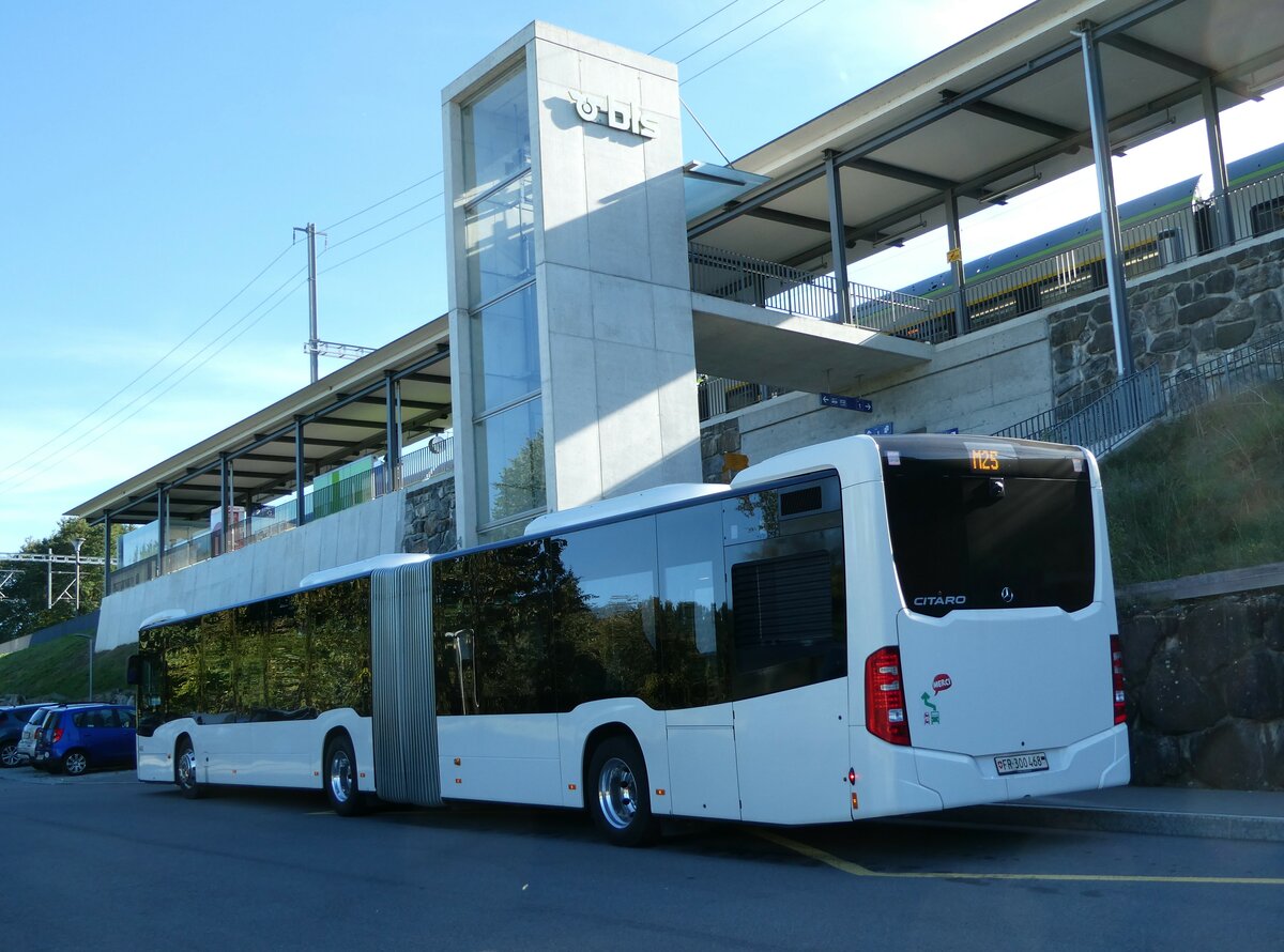 (240'059) - Intertours, Domdidier - Nr. 468/FR 300'468 - Mercedes (ex Nr. 201) am 11. September 2022 beim Bahnhof G�mmenen