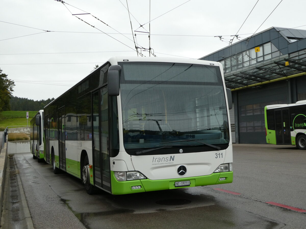 (240'365) - transN, La Chaux-de-Fonbds - Nr. 311/NE 19'211 - Mercedes (ex TRN La Chaux-de-Fonds Nr. 311) am 1. Oktober 2022 in La Chaux-de-Fonds, D�p�t