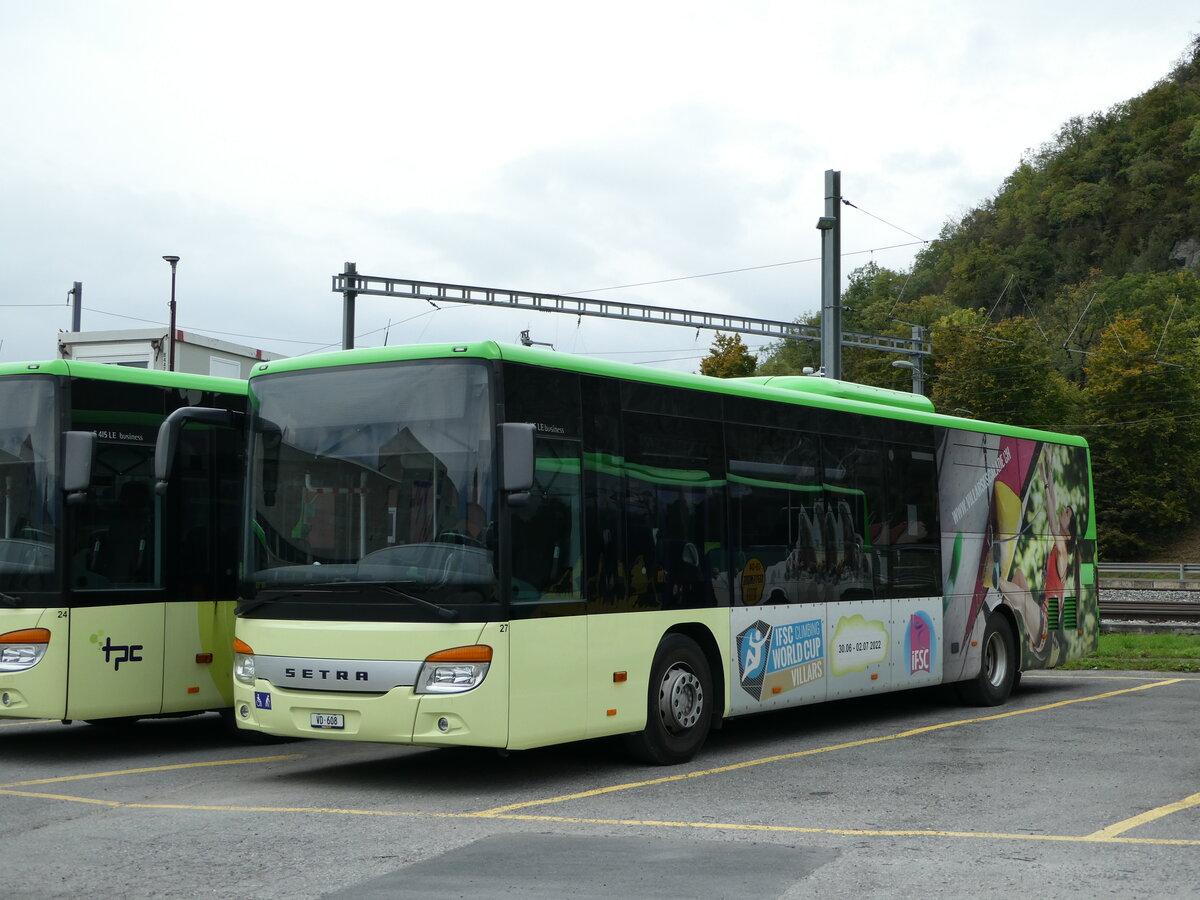 (240'667) - TPC Aigle - Nr. 27/VD 608 - Setra (ex Vol�nbusz, H-Budapest) am 8. Oktober 2022 in Aigle, D�p�t