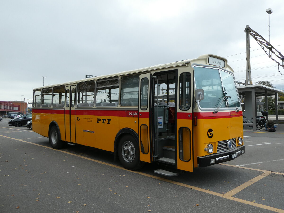 (240'730) - Gast, Reutigen - BE 113'160 - Saurer/T�scher (ex HPTrans, Thusis; ex Mauerhofer, Worb; ex Erni, Schupfart Nr. 3; ex P 24'636) am 9. Oktober 2022 in Thun, CarTerminal